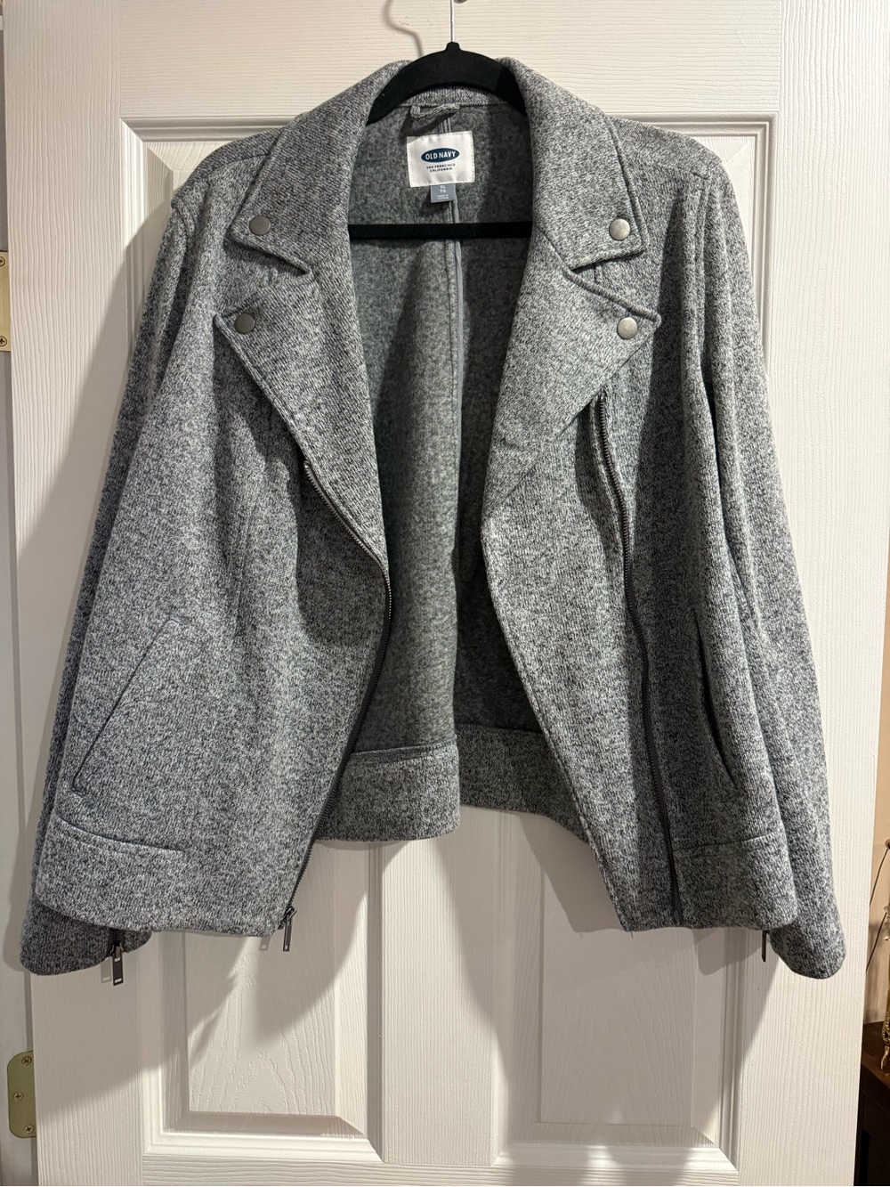 Old Navy Gray Women's Wool-Blend Moto Blazer